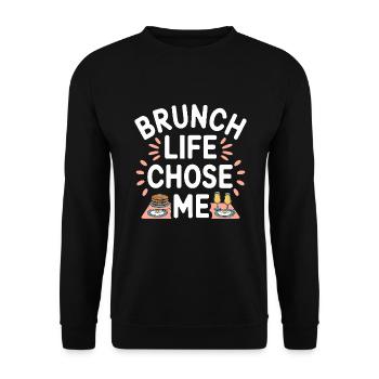 Brunch Kultur Bodenlos Mimosen Liebhaber - Unisex Pullover - Schwarz - Vorne - Alina (178cm) & Michal (187cm)
