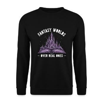 Book-like humour, Witty reading quotes, Literary - Unisex Sweatshirt - black - Front - Alina (178cm) & Michal (187cm)
