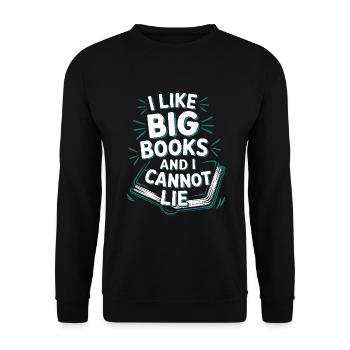 Book-like humour, Witty reading quotes, Literary - Unisex Sweatshirt - black - Front - Alina (178cm) & Michal (187cm)