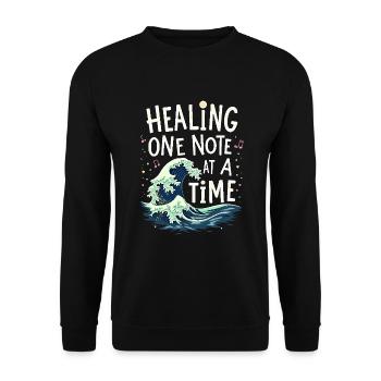 Music Therapy Emotional Healing Relaxation - Unisex Sweatshirt - black - Front - Alina (178cm) & Michal (187cm)