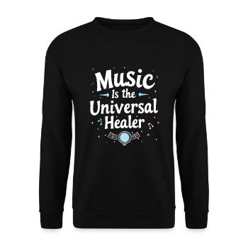 Music Therapy Emotional Healing Relaxation - Unisex Sweatshirt - black - Front - Alina (178cm) & Michal (187cm)