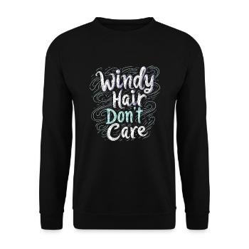 Whimsical Weather Patterns, Whimsical Clouds, Funny - Unisex Sweatshirt - black - Front - Alina (178cm) & Michal (187cm)