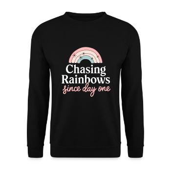 Whimsical Weather Patterns, Whimsical Clouds, Funny - Unisex Sweatshirt - black - Front - Alina (178cm) & Michal (187cm)