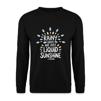 Whimsical Weather Patterns, Whimsical Clouds, Funny - Unisex Sweatshirt - black - Front - Alina (178cm) & Michal (187cm)