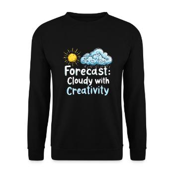 Whimsical Weather Patterns, Whimsical Clouds, Funny - Unisex Sweatshirt - black - Front - Alina (178cm) & Michal (187cm)
