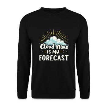 Whimsical Weather Patterns, Whimsical Clouds, Funny - Unisex Sweatshirt - black - Front - Alina (178cm) & Michal (187cm)