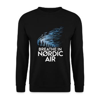 Scandinavian Aesthetics, Nordic - Unisex Sweatshirt - black - Front - Alina (178cm) & Michal (187cm)