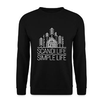 Scandinavian Aesthetics, Nordic - Unisex Sweatshirt - black - Front - Alina (178cm) & Michal (187cm)