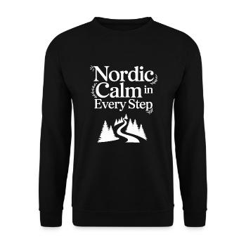 Scandinavian Aesthetics, Nordic - Unisex Sweatshirt - black - Front - Alina (178cm) & Michal (187cm)