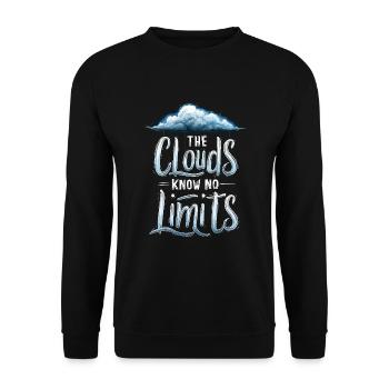 Wolkenblick, Entspannender Himmel, Verträumte - Unisex Pullover - Schwarz - Vorne - Alina (178cm) & Michal (187cm)