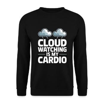 Wolkenblick, Entspannender Himmel, Verträumte - Unisex Pullover - Schwarz - Vorne - Alina (178cm) & Michal (187cm)