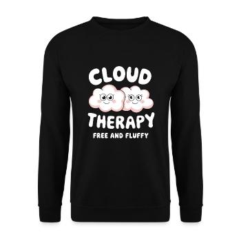 Cloudy view, Relaxing sky, Dreamy - Unisex Sweatshirt - black - Front - Alina (178cm) & Michal (187cm)