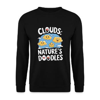 Wolkenblick, Entspannender Himmel, Verträumte - Unisex Pullover - Schwarz - Vorne - Alina (178cm) & Michal (187cm)