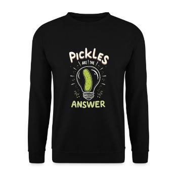 Pickle Lovers Humor Dill-ightful Jokes Funny Food - Unisex Pullover - Schwarz - Vorne - Alina (178cm) & Michal (187cm)