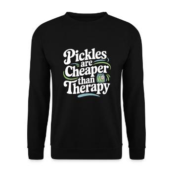 Pickle Lovers Humor Dill-ightful Jokes Funny Food - Unisex Pullover - Schwarz - Vorne - Alina (178cm) & Michal (187cm)