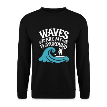 Paddleboard, SUP, aventures, sports nautiques dans le - Sweat-shirt Unisexe - noir - Devant - Alina (178cm) & Michal (187cm)