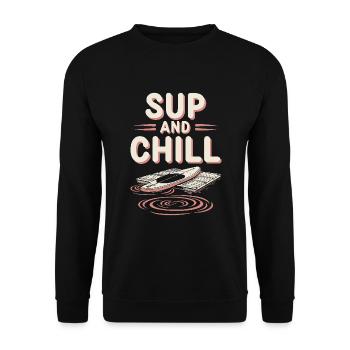 Paddleboard, SUP, aventures, sports nautiques dans le - Sweat-shirt Unisexe - noir - Devant - Alina (178cm) & Michal (187cm)