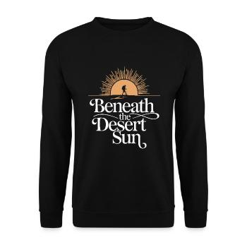 Wüstenwanderer, Schroffe Pfade Und Trockene - Unisex Pullover - Schwarz - Vorne - Alina (178cm) & Michal (187cm)