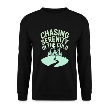 Winter Camper Snow Camping Adventure - Unisex Sweatshirt - black - Front - Alina (178cm) & Michal (187cm)
