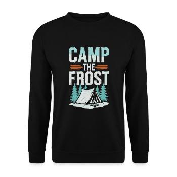 Winter Camper Snow Camping Adventure - Unisex Sweatshirt - black - Front - Alina (178cm) & Michal (187cm)