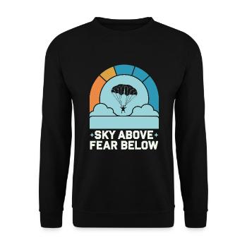 Skydiving Beginners Adventure Nerves - Unisex Sweatshirt - black - Front - Alina (178cm) & Michal (187cm)