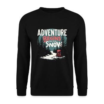 Winter Camper Snow Camping Adventure - Unisex Sweatshirt - black - Front - Alina (178cm) & Michal (187cm)