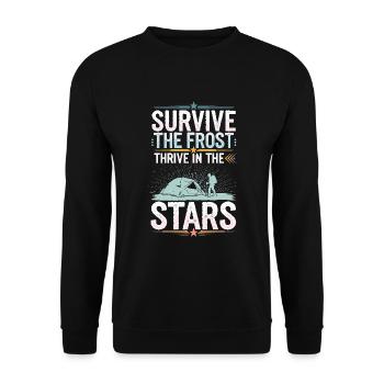 Winter Camper Snow Camping Adventure - Unisex Sweatshirt - black - Front - Alina (178cm) & Michal (187cm)