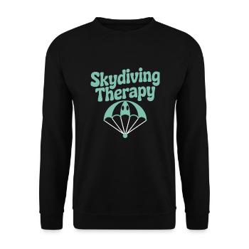 Skydiving Beginners Adventure Nerves - Unisex Sweatshirt - black - Front - Alina (178cm) & Michal (187cm)
