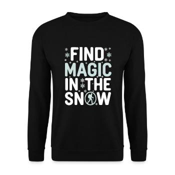 Winter Camper Snow Camping Adventure - Unisex Sweatshirt - black - Front - Alina (178cm) & Michal (187cm)