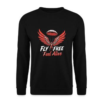 Skydiving Beginners Adventure Nerves - Unisex Sweatshirt - black - Front - Alina (178cm) & Michal (187cm)