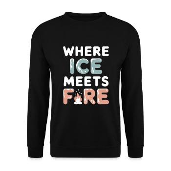 Winter Camper Snow Camping Adventure - Unisex Sweatshirt - black - Front - Alina (178cm) & Michal (187cm)