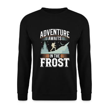 Winter Camper Snow Camping Adventure - Unisex Sweatshirt - black - Front - Alina (178cm) & Michal (187cm)