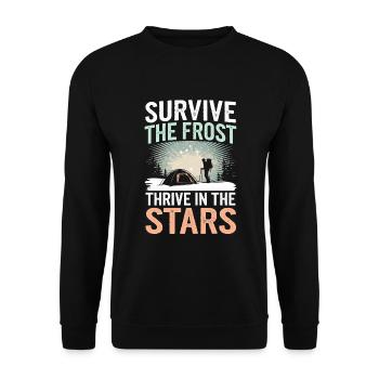 Winter Camper Snow Camping Adventure - Unisex Sweatshirt - black - Front - Alina (178cm) & Michal (187cm)