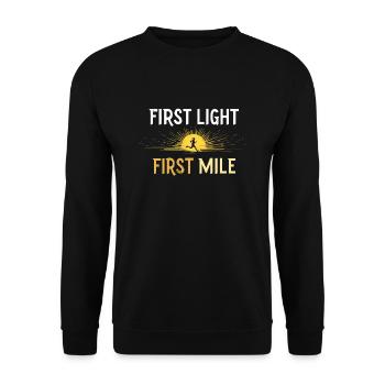 Sunrise Runner Tôt le matin Fitness Aube Courir - Sweat-shirt Unisexe - noir - Devant - Alina (178cm) & Michal (187cm)