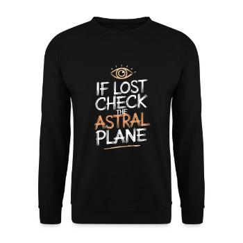 astral projection fans who are out-of-body - Unisex Sweatshirt - black - Front - Alina (178cm) & Michal (187cm)