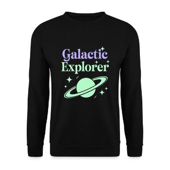 Spieler Mit Weltraumthemen Cosmic Gaming Sci-fi - Unisex Pullover - Schwarz - Vorne - Alina (178cm) & Michal (187cm)