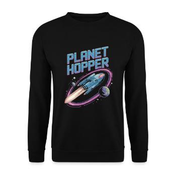 Spieler Mit Weltraumthemen Cosmic Gaming Sci-fi - Unisex Pullover - Schwarz - Vorne - Alina (178cm) & Michal (187cm)