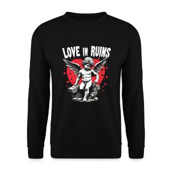 Grunge Saint-Valentin Sombre Romance Amour énervé - Sweat-shirt Unisexe - noir - Devant - Alina (178cm) & Michal (187cm)