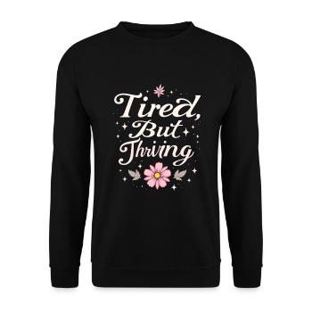 Revenge Bedtime Postponement Night Owl Sleep - Unisex Sweatshirt - black - Front - Alina (178cm) & Michal (187cm)