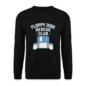 Floppy Disk Retro Tech Nostalgia Old School - Unisex Pullover - Schwarz - Vorne - Alina (178cm) & Michal (187cm)