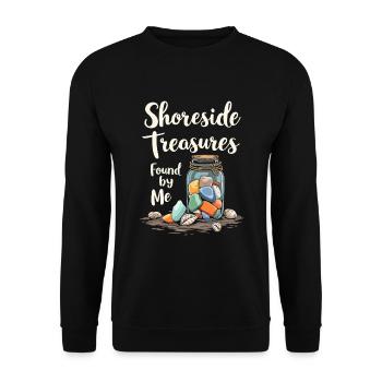 Sea Glass Hunters Collect Marine Treasures - Unisex Sweatshirt - black - Front - Alina (178cm) & Michal (187cm)