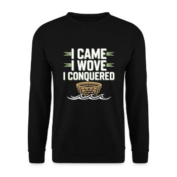 Unterwasser Korb Weben Skurrile Kunsthandwerk - Unisex Pullover - Schwarz - Vorne - Alina (178cm) & Michal (187cm)