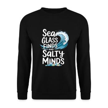 Sea Glass Hunters Collect Marine Treasures - Unisex Sweatshirt - black - Front - Alina (178cm) & Michal (187cm)