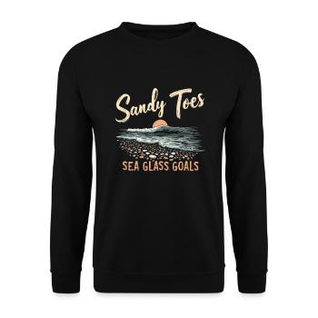 Sea Glass Hunters Collect Marine Treasures - Unisex Sweatshirt - black - Front - Alina (178cm) & Michal (187cm)