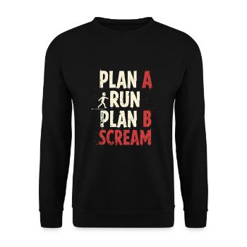 Zombie Apocalypse Humor Lustige Untote Zitate - Unisex Pullover - Schwarz - Vorne - Alina (178cm) & Michal (187cm)