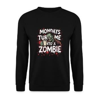 Zombie Apocalypse Humour Drôle Mort-vivant Citations - Sweat-shirt Unisexe - noir - Devant - Alina (178cm) & Michal (187cm)
