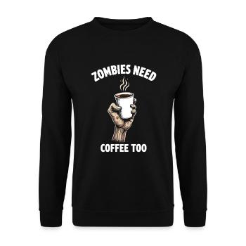 Zombie Apocalypse Humour Drôle Mort-vivant Citations - Sweat-shirt Unisexe - noir - Devant - Alina (178cm) & Michal (187cm)