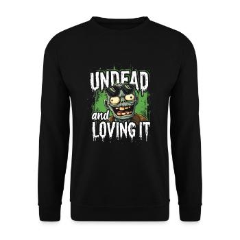 Zombie Apocalypse Humor Lustige Untote Zitate - Unisex Pullover - Schwarz - Vorne - Alina (178cm) & Michal (187cm)