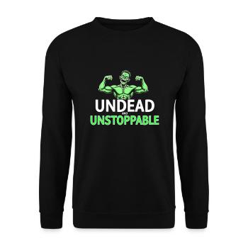 Zombie Apocalypse Humor Lustige Untote Zitate - Unisex Pullover - Schwarz - Vorne - Alina (178cm) & Michal (187cm)