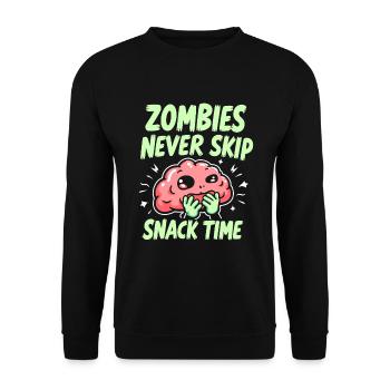 Zombie Apocalypse Humor Lustige Untote Zitate - Unisex Pullover - Schwarz - Vorne - Alina (178cm) & Michal (187cm)